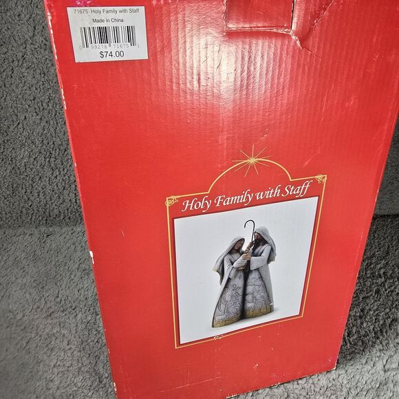 Napco Christmas Holy Family Carved Bethlehem Scene Nativity Figure Tall 13" Gold - Picture 3 of 11